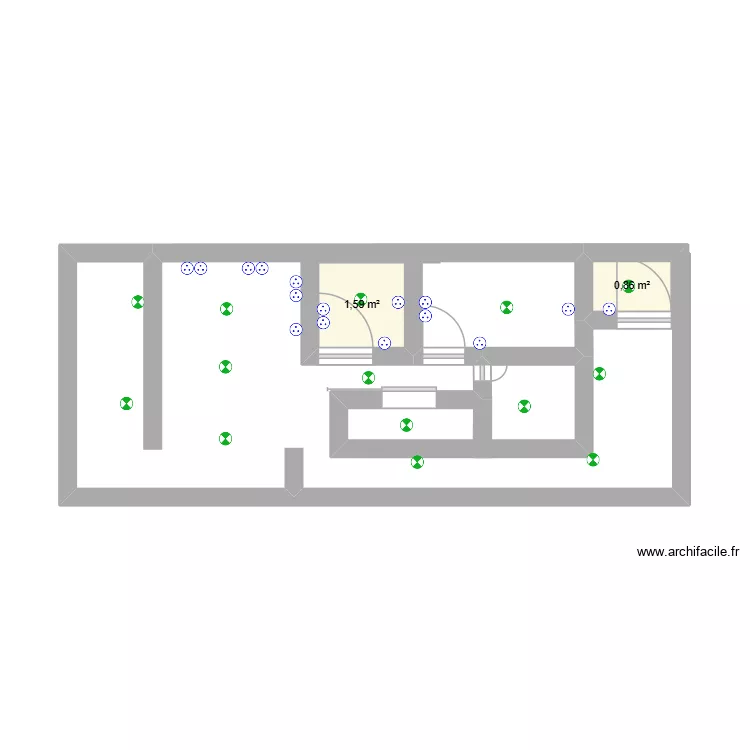 juu. Plano de 2  y 2 m²