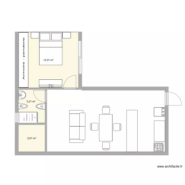 Casa en L 2. Plano de 3 y 18 m² Casa en L 2. Plano de 3 y 18 m²