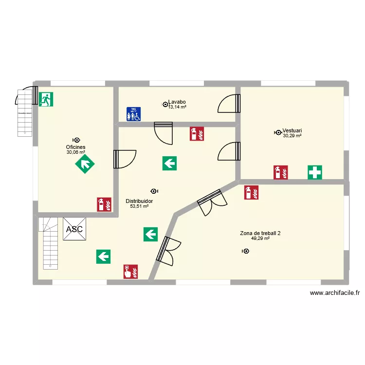 Planta 2 VIA. Plano de 5  y 176 m²