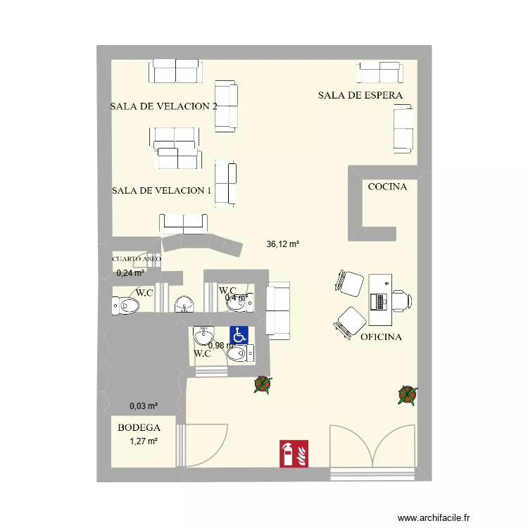 CIRCACIA. Plano de 6  y 39 m²
