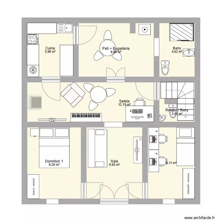 Casa JR. Plano de 8 y 63 m² Casa JR. Plano de 8 y 63 m²