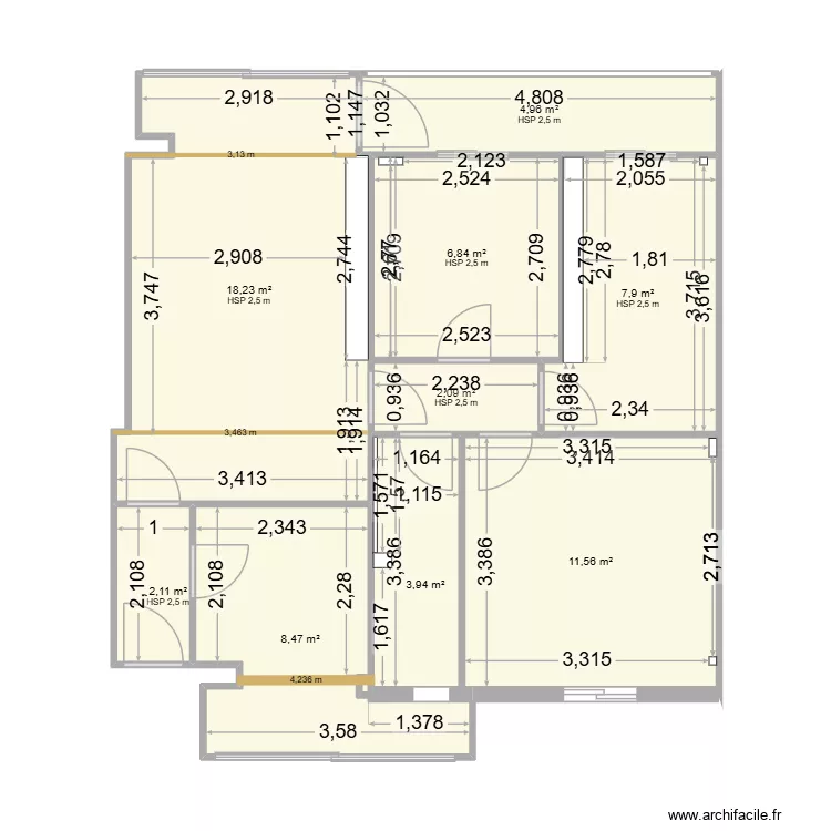 House. Plano de 9  y 66 m²