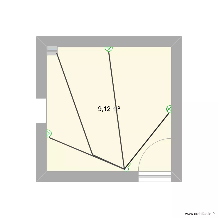 circuito luces. Plano de 1  y 9 m²