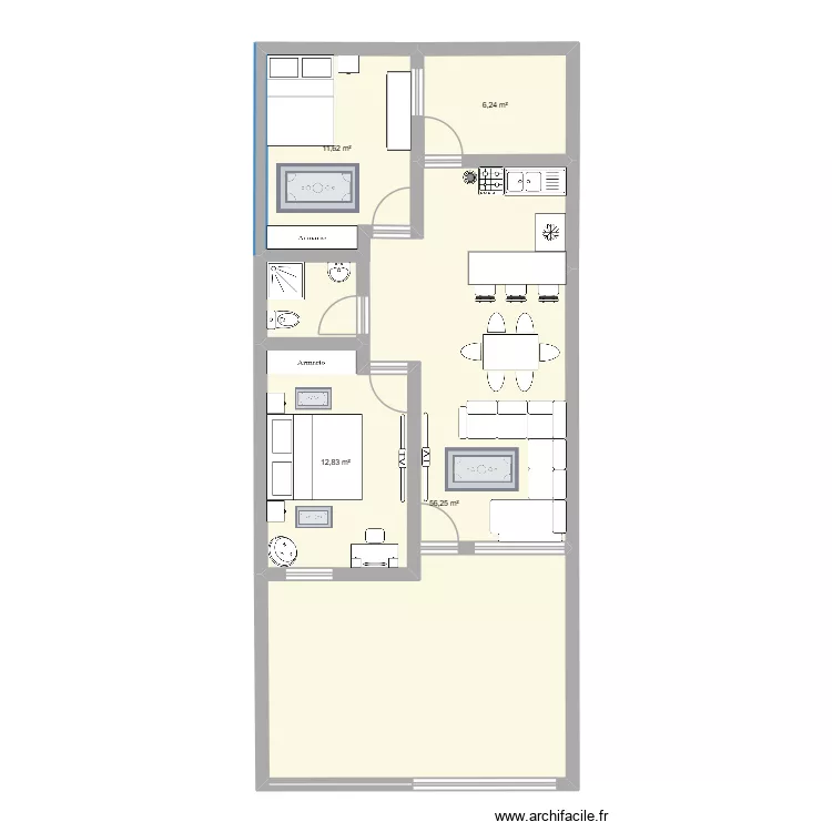 Villa Reyes Celaya. Plano de 4 y 87 m² Villa Reyes Celaya. Plano de 4 y 87 m²