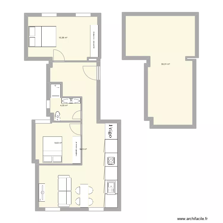 Piso Olagibel + SOTANO. Plano de 5  y 94 m²