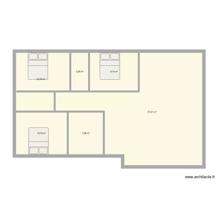 Plano Claudia 6. Plano de 6 Habitaciones y 96 m² Plano Claudia 6. Plano de 6 Habitaciones y 96 m²