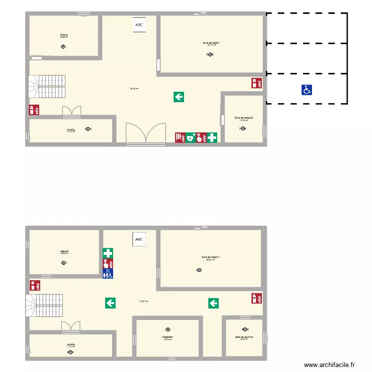 el hadj. Plano de 11  y 333 m²