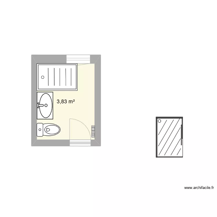 Cuarto de ba&ntilde;os chicos. Plano de 