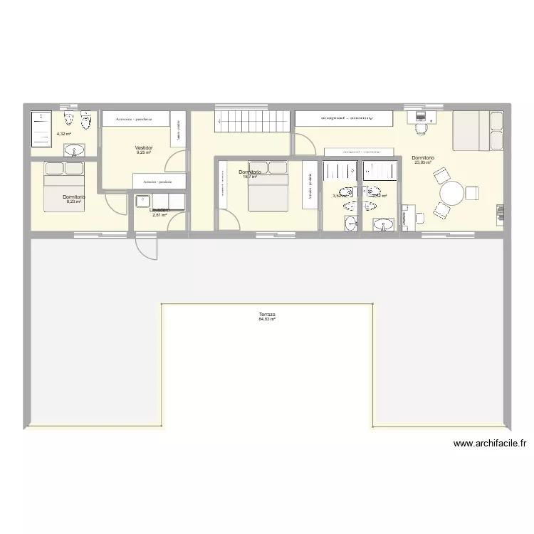 Casa Onda Alta. Plano de 9 Habitaciones y 159 m² Casa Onda Alta. Plano de 9 Habitaciones y 159 m²