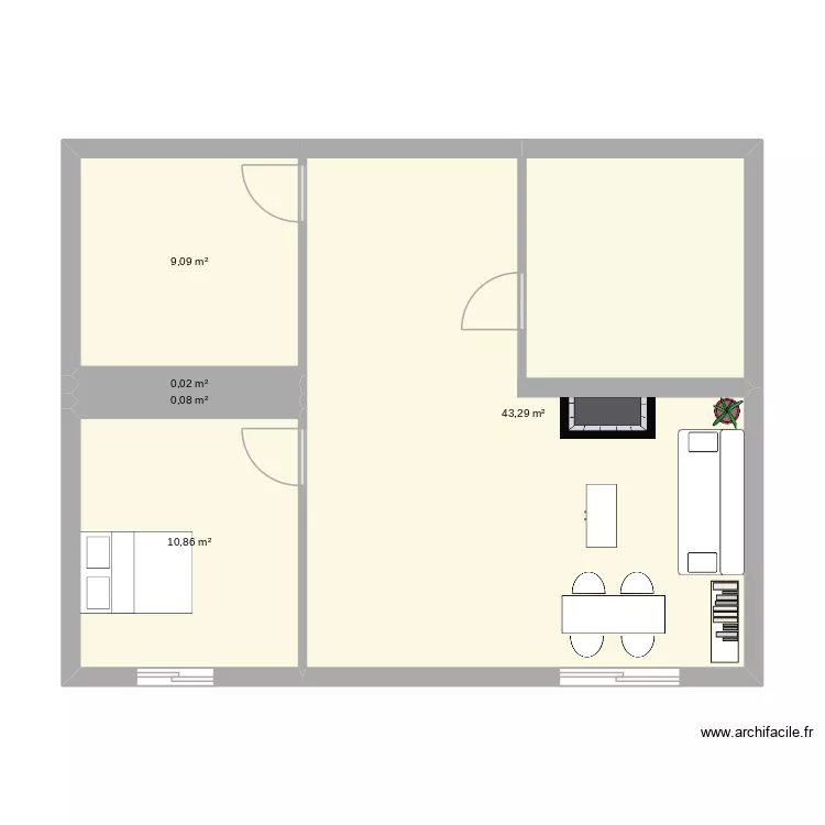 Adyrfc. Plano de 5  y 63 m²