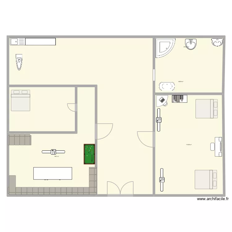 kev y bra. Plano de 4 Habitaciones y 531 m² kev y bra. Plano de 4 Habitaciones y 531 m²