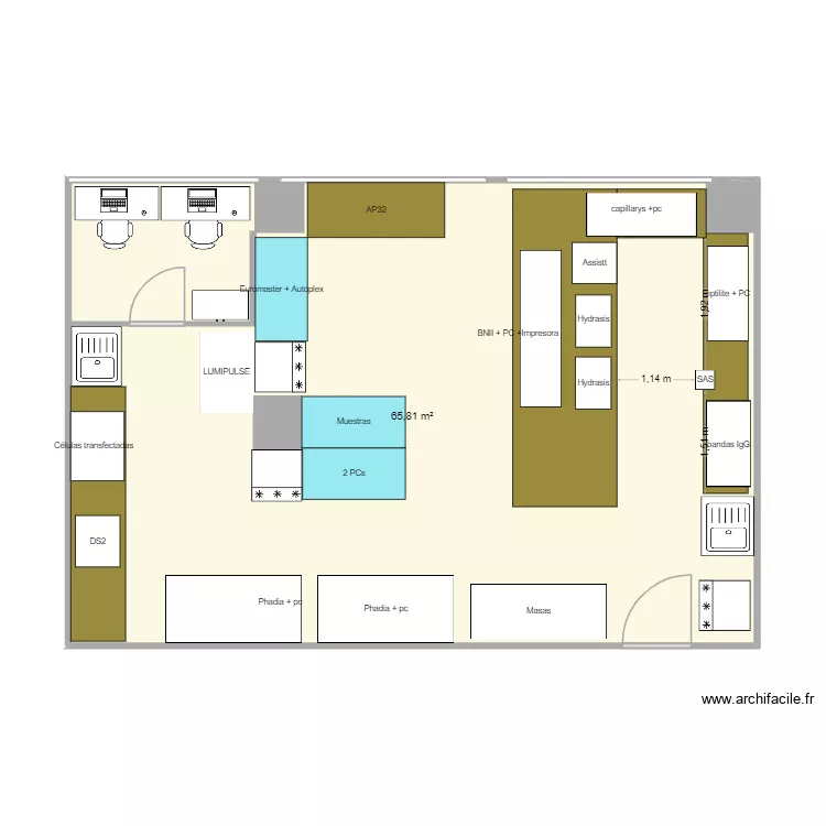 laboratorio 4. Plano de 1  y 60 m²