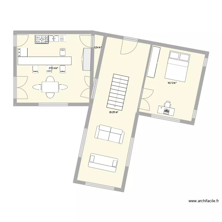 Casa Parcela. Plano de 4  y 70 m²