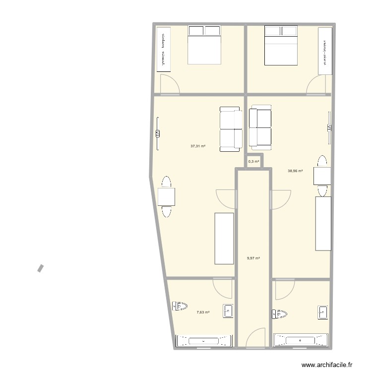 plano calle flauta. Plano de 0 habitación y 0 m2