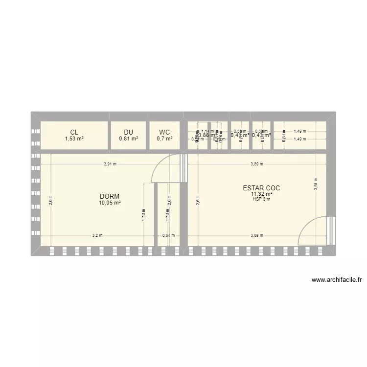 SANCA VERSION 01. Plano de 8  y 26 m²