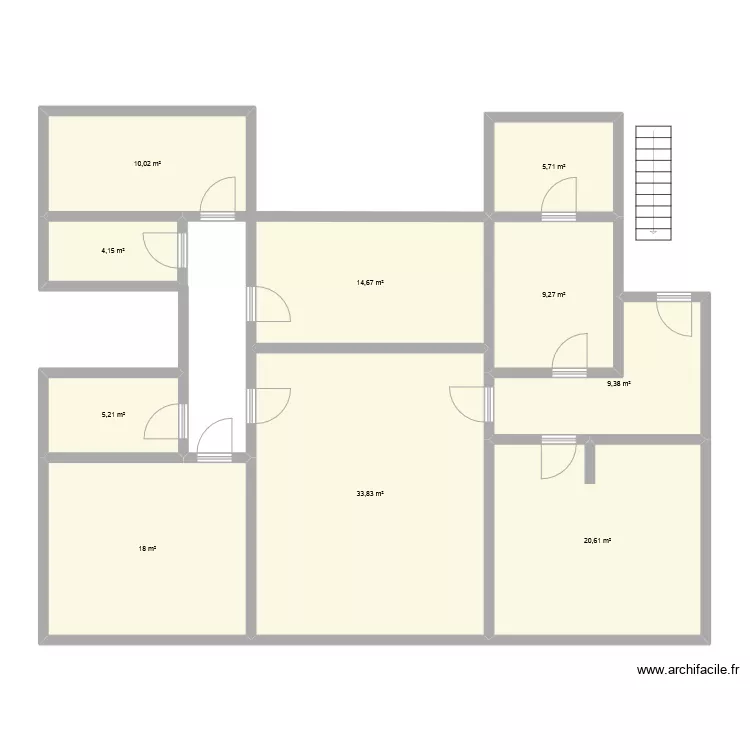 Mi casa (habitaciones - metro cuadrado). Plano de 