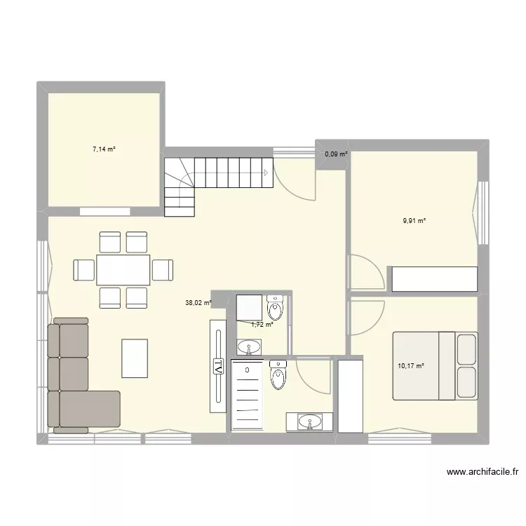 Julen 7B aukera 1. Plano de 6 Habitaciones y 67 m² Julen 7B aukera 1. Plano de 6 Habitaciones y 67 m²