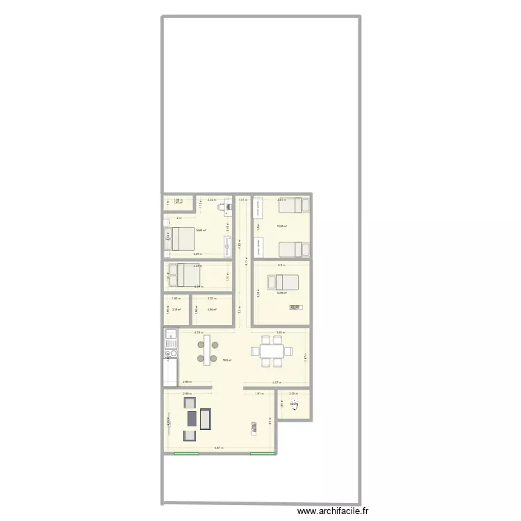 casa. Plano de 8 Habitaciones y 133 m² casa. Plano de 8 Habitaciones y 133 m²
