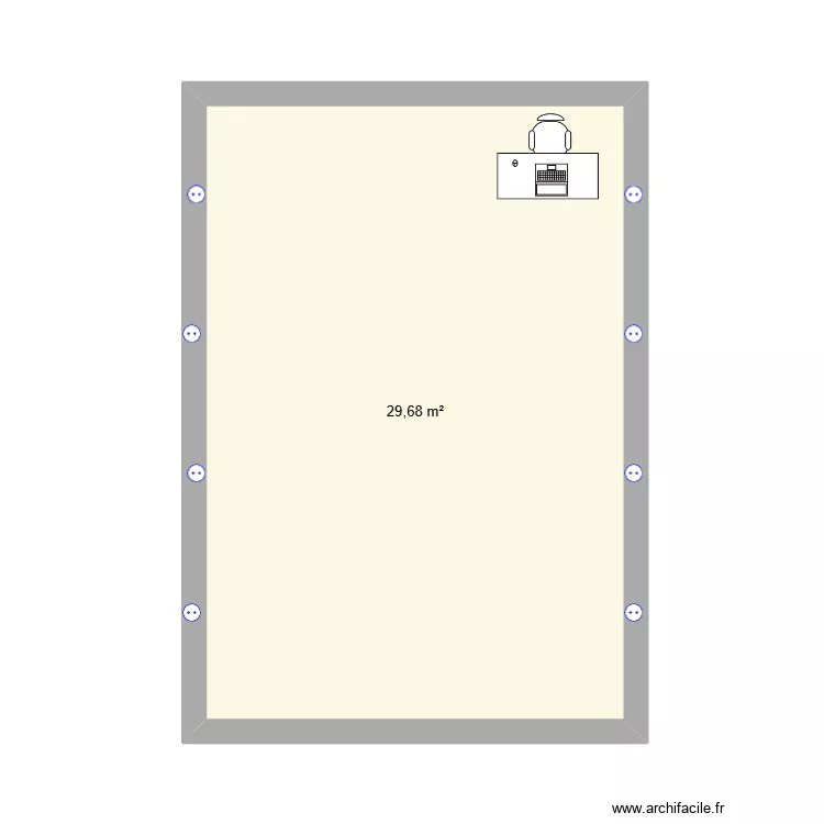 sala socio sanitaria. Plano de 1  y 30 m²