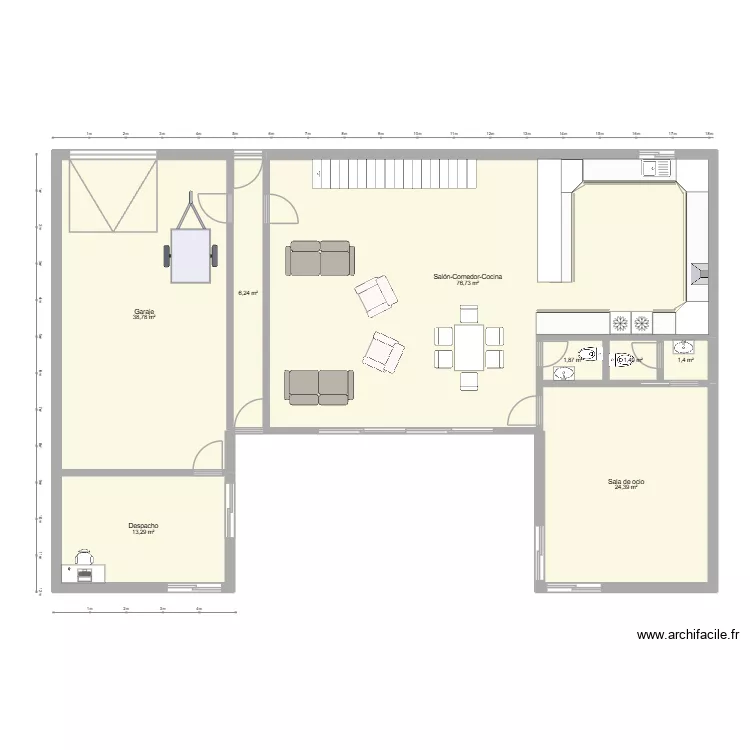 Perera Onda 2. Plano de 8 Habitaciones y 164 m² Perera Onda 2. Plano de 8 Habitaciones y 164 m²