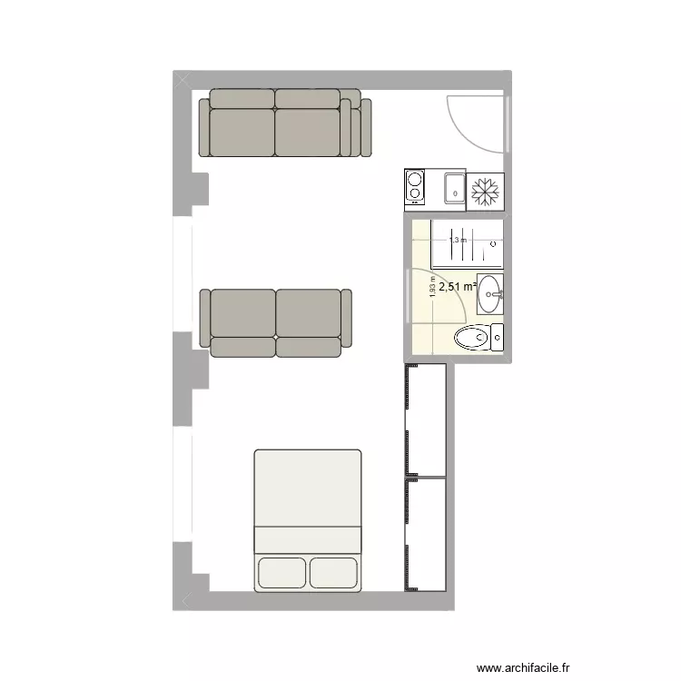 Manso 5 Playa 2. Plano de 1 Sala y 3 m² Manso 5 Playa 2. Plano de 1 Sala y 3 m²