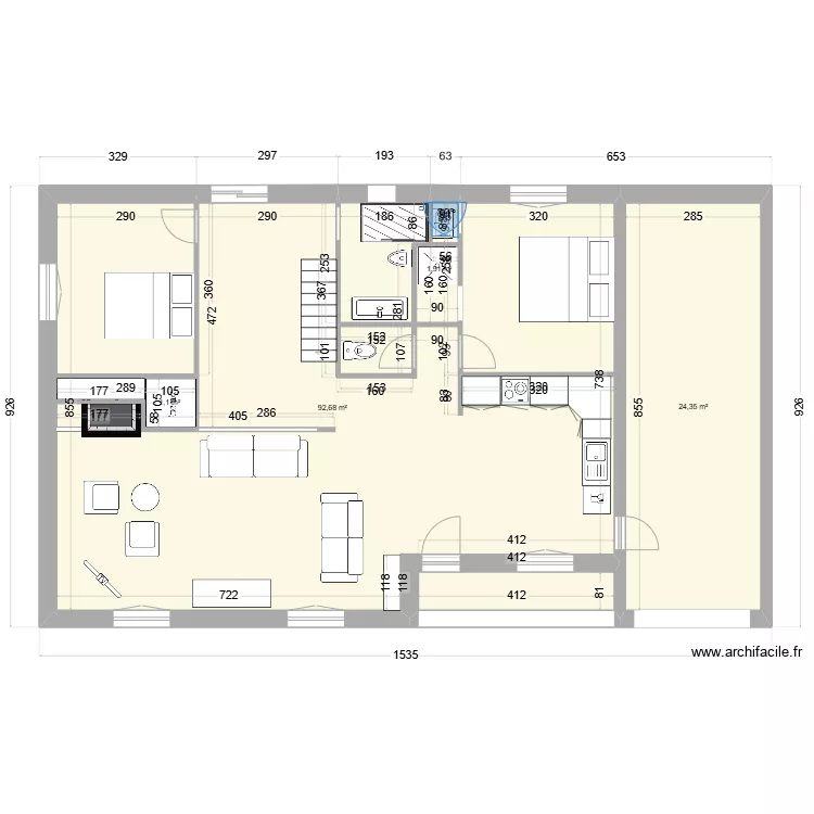 Maison 1 bis. Plano de 