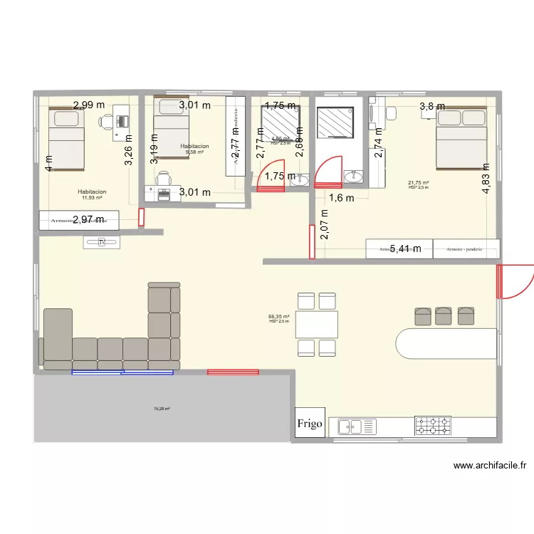 plano casa. Plano de 5 Habitaciones y 114 m² plano casa. Plano de 5 Habitaciones y 114 m²