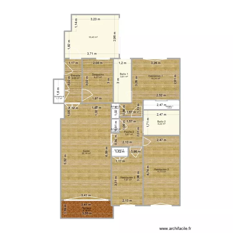 Plano casa Vito reformado 2. Plano de 16 Habitaciones y 92 m² Plano casa Vito reformado 2. Plano de 16 Habitaciones y 92 m²