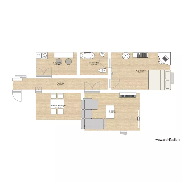 ma maison idéale 1. Plano de 6 Habitaciones y 69 m² ma maison idéale 1. Plano de 6 Habitaciones y 69 m²