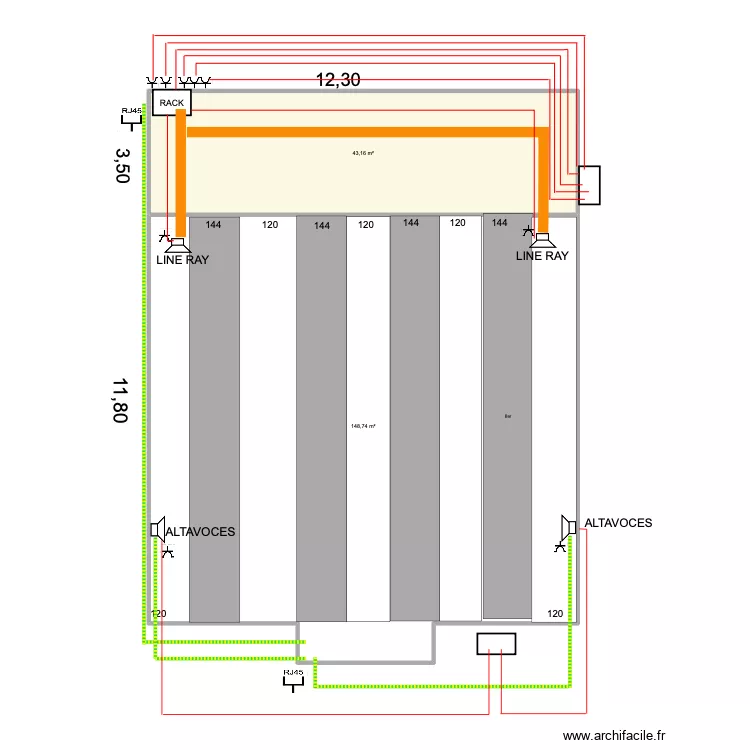 plano RACK Y ALTAVOCES. Plano de plano RACK Y ALTAVOCES. Plano de