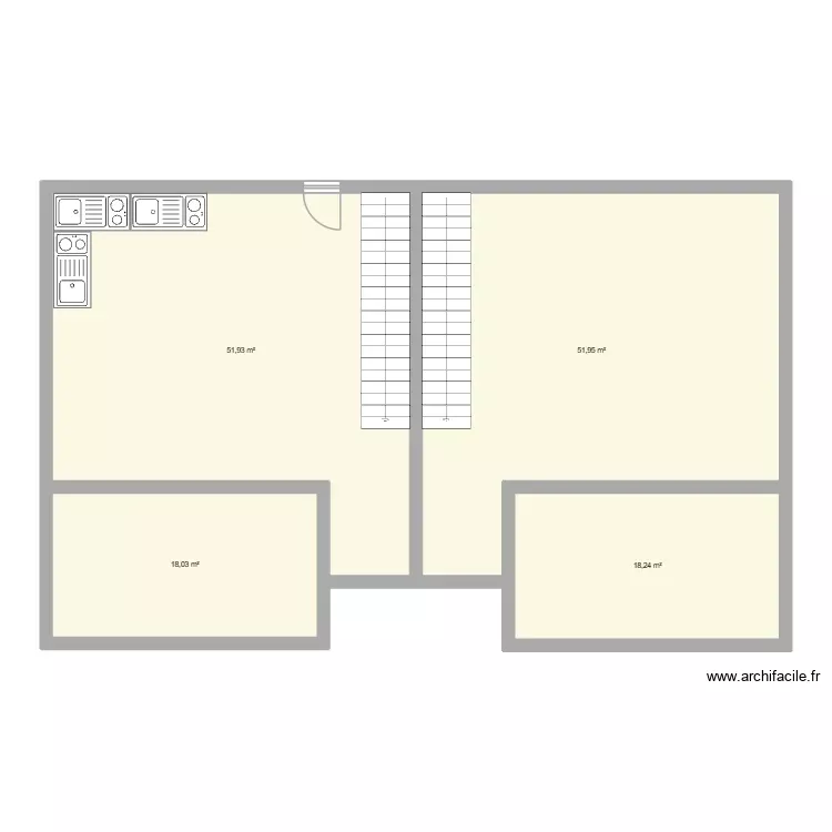 2 vivienda. Plano de 4 Habitaciones y 140 m² 2 vivienda. Plano de 4 Habitaciones y 140 m²