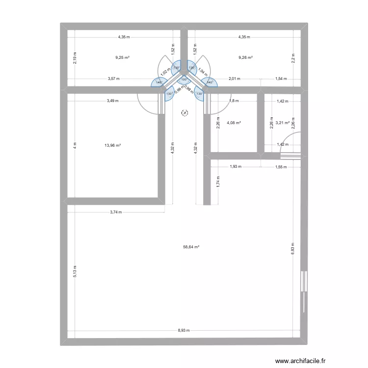 Plano sin terminar. Plano de 6  y 98 m²