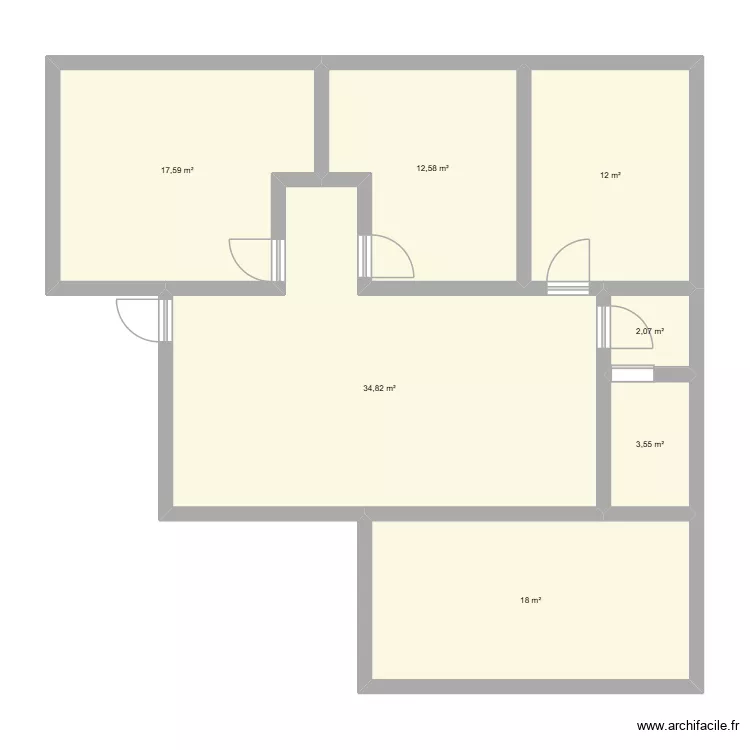 casa 1. Plano de 7 Habitaciones y 101 m² casa 1. Plano de 7 Habitaciones y 101 m²