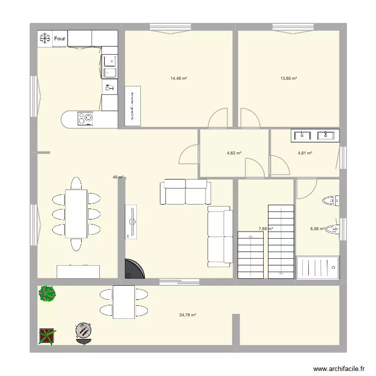 CASA 2&ordm; PLANTA reforma. Plano de 8 habitaciones y 124 m²