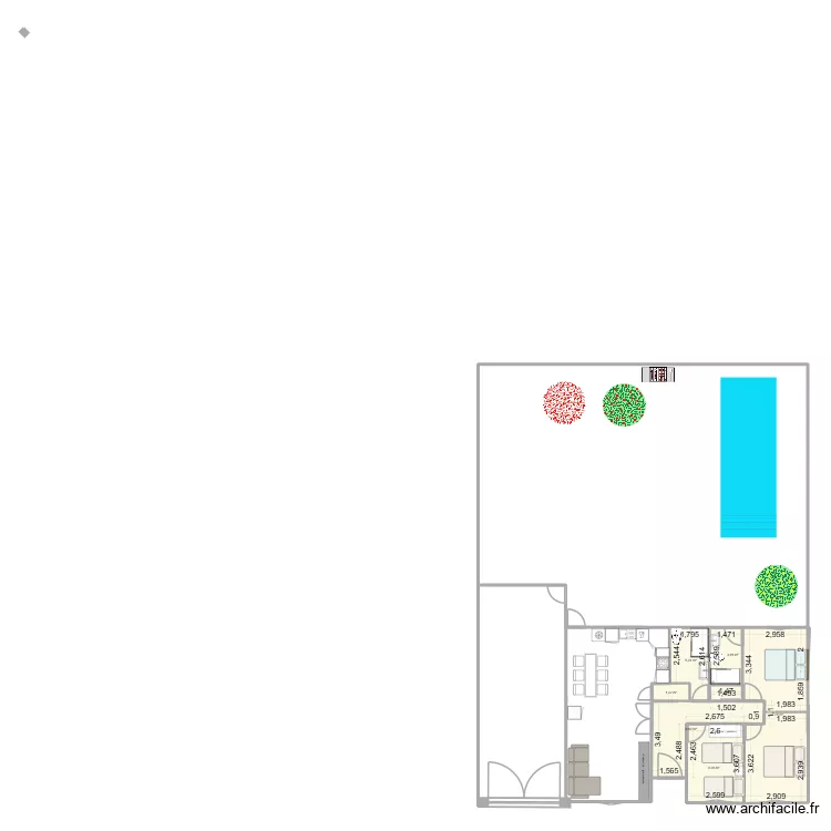 casa. Plano de 7 y 52 m² casa. Plano de 7 y 52 m²