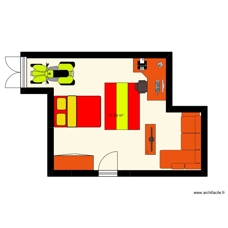 Chambre Claudio0. Plano de 0 habitación y 0 m2