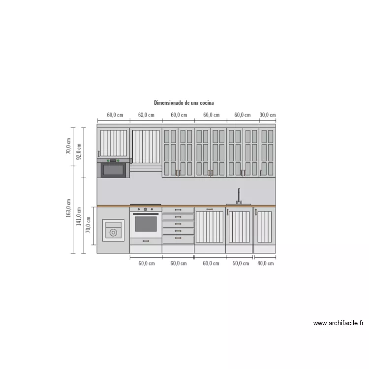 cocina muebles. Plano de cocina muebles. Plano de