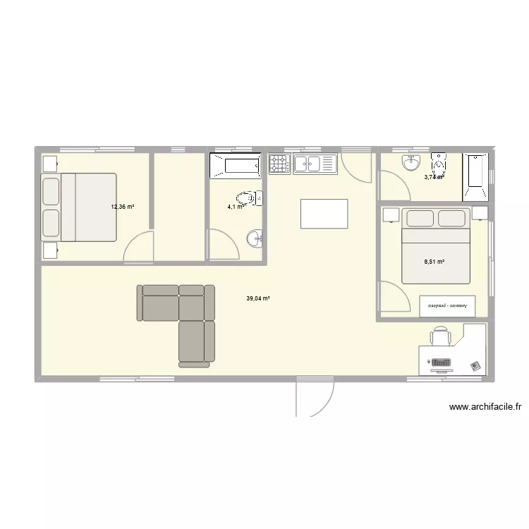 casa sur. Plano de 5 y 68 m² casa sur. Plano de 5 y 68 m²