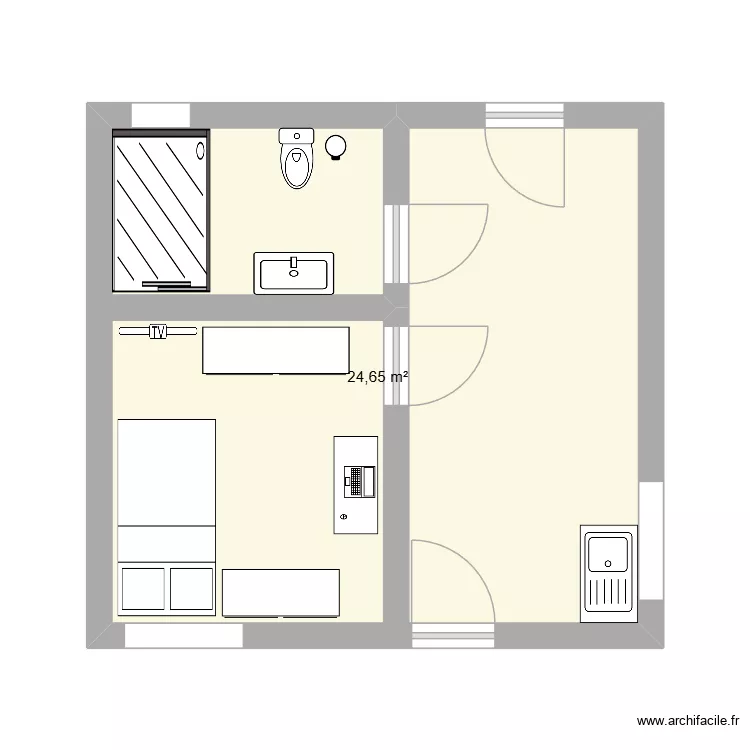 Planta Lojinha. Plano de 1  y 25 m²