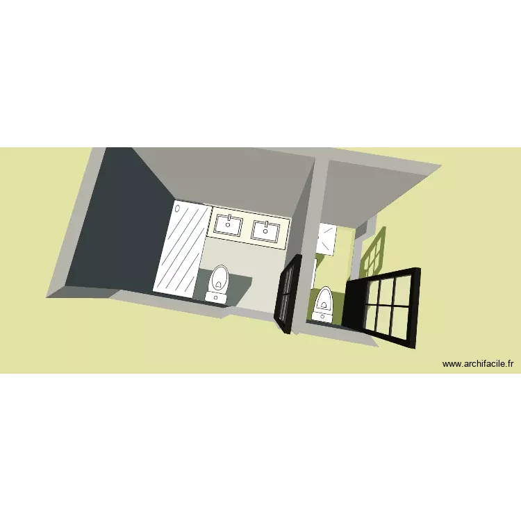 baño. Plano de 1 Sala y 4 m² baño. Plano de 1 Sala y 4 m²