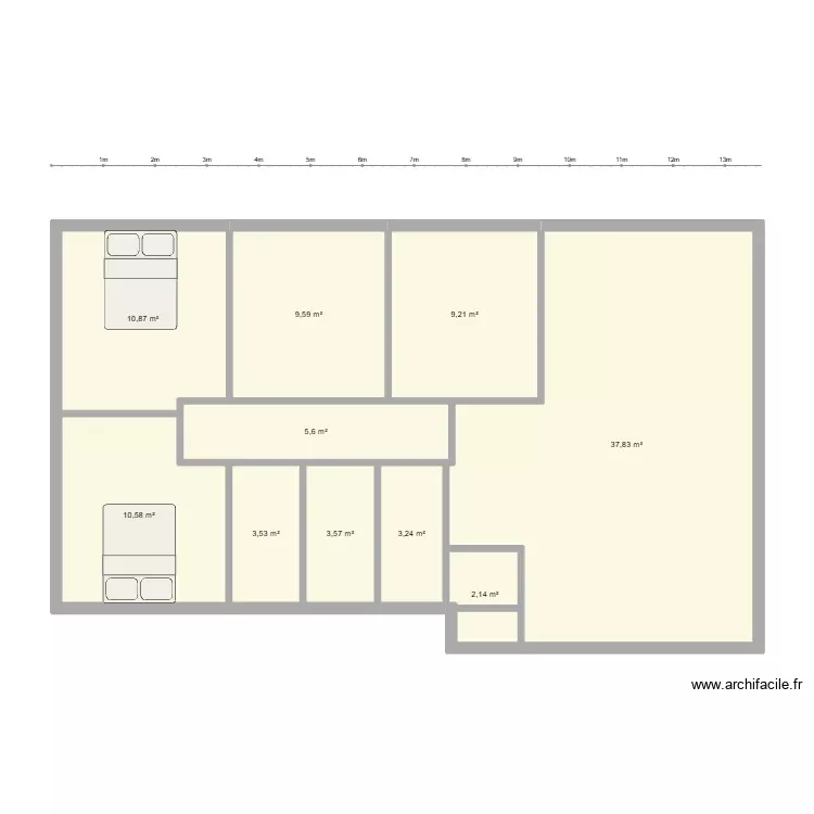 Plano Claudia 7. Plano de 10 Habitaciones y 96 m² Plano Claudia 7. Plano de 10 Habitaciones y 96 m²