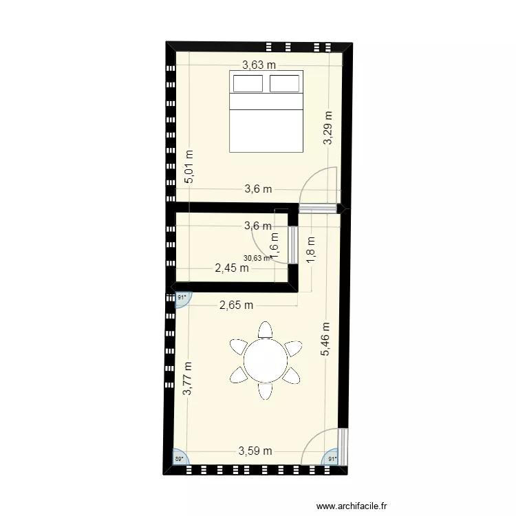 SANCA VERSION 10. Plano de 1  y 31 m²