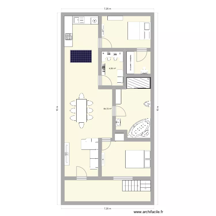 Planos del apartamento. Plano de 2  y 102 m²