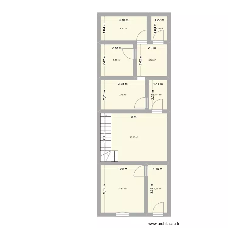 casa. Plano de 9 Habitaciones y 66 m² casa. Plano de 9 Habitaciones y 66 m²