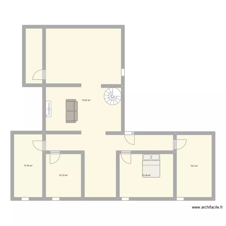 Casa. Plano de 5 Habitaciones y 132 m² Casa. Plano de 5 Habitaciones y 132 m²