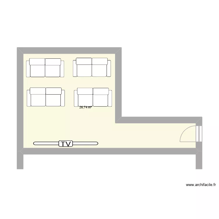cine. Plano de 1 y 27 m² cine. Plano de 1 y 27 m²