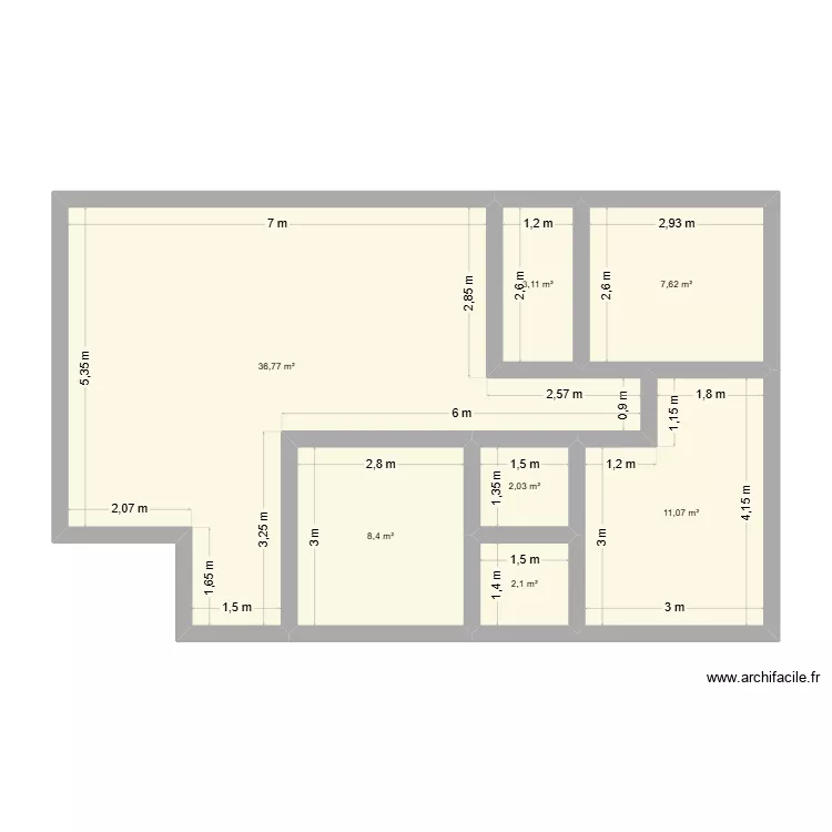 casa 3. Plano de 7 y 71 m² casa 3. Plano de 7 y 71 m²