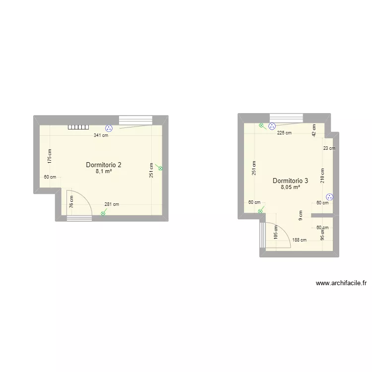Dormitorio 2. Plano de 