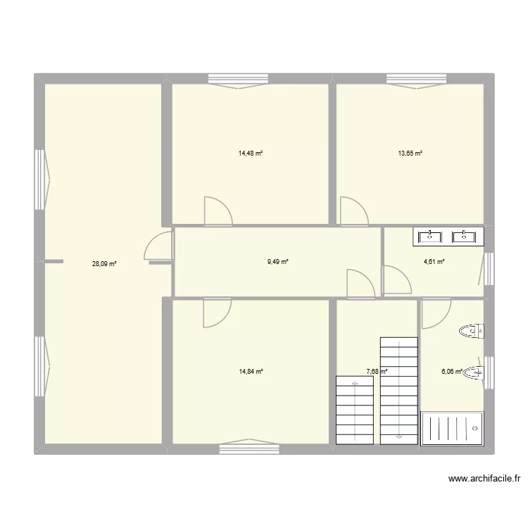 CASA 2&ordm; PLANTA. Plano de 8 habitaciones y 99 m²