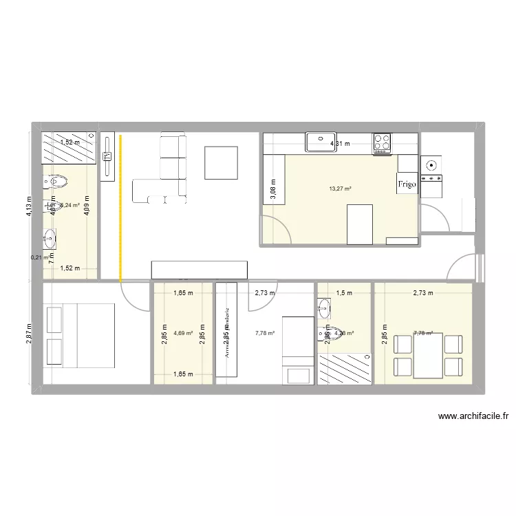 casoplon!42. Plano de 7 y 44 m² casoplon!42. Plano de 7 y 44 m²